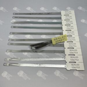 Fascette numerate metalliche con testa in plastica Metal Capricorn, Metal strap seals Metal Capricorn